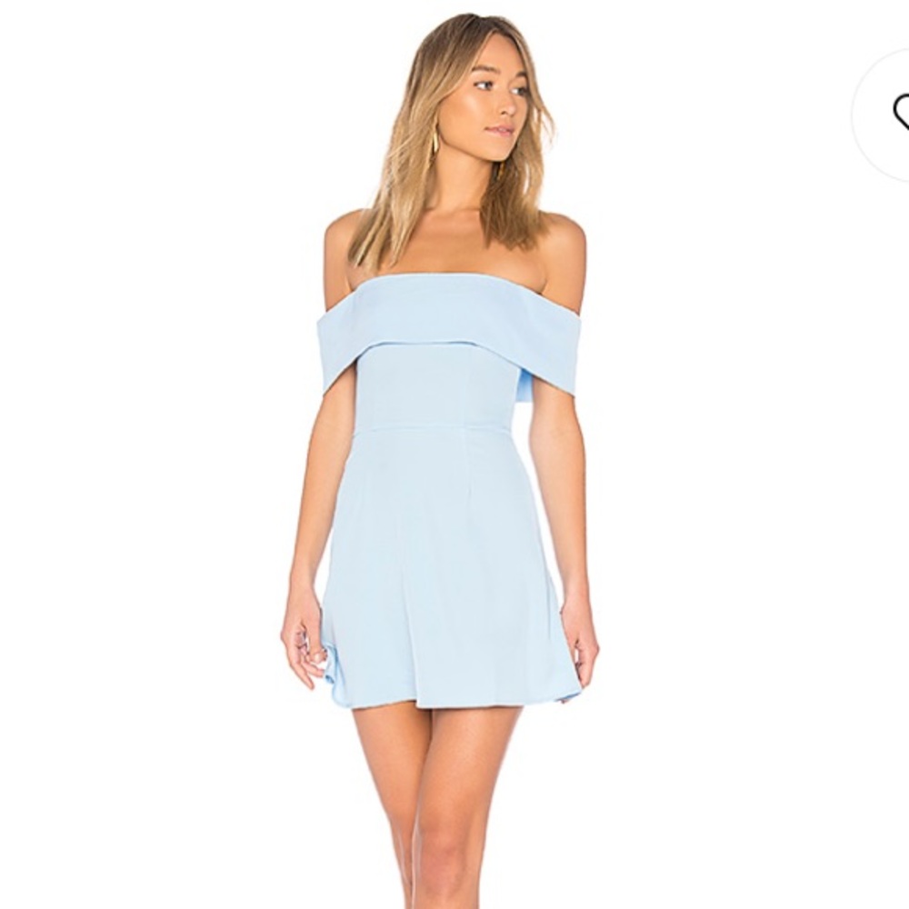 Superdown light blue off the shoulder dress